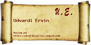 Udvardi Ervin névjegykártya