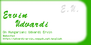 ervin udvardi business card